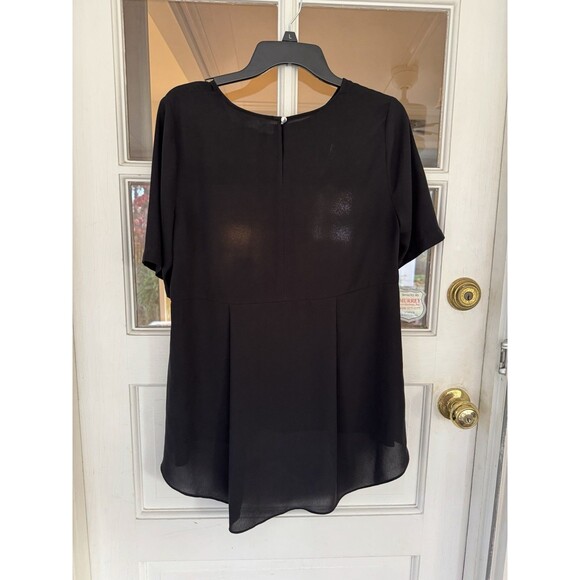 VINCE CAMUTO Women's Black Dressy Tunic Sz M Sheer Top Blouse Career Office - Picture 5 of 8